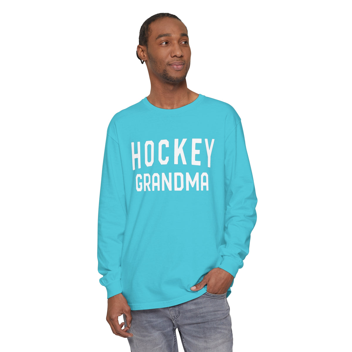 Hockey Grandma Comfort Colors Unisex Garment-dyed Long Sleeve T-Shirt