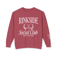 Custom Rinkside Social Club Comfort Colors Unisex Lightweight Crewneck Sweatshirt