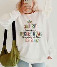 The Jolliest Bunch of Hockey Moms this Side of the Hockey Rink Unisex Heavy Blend™ Crewneck Sweatshirt