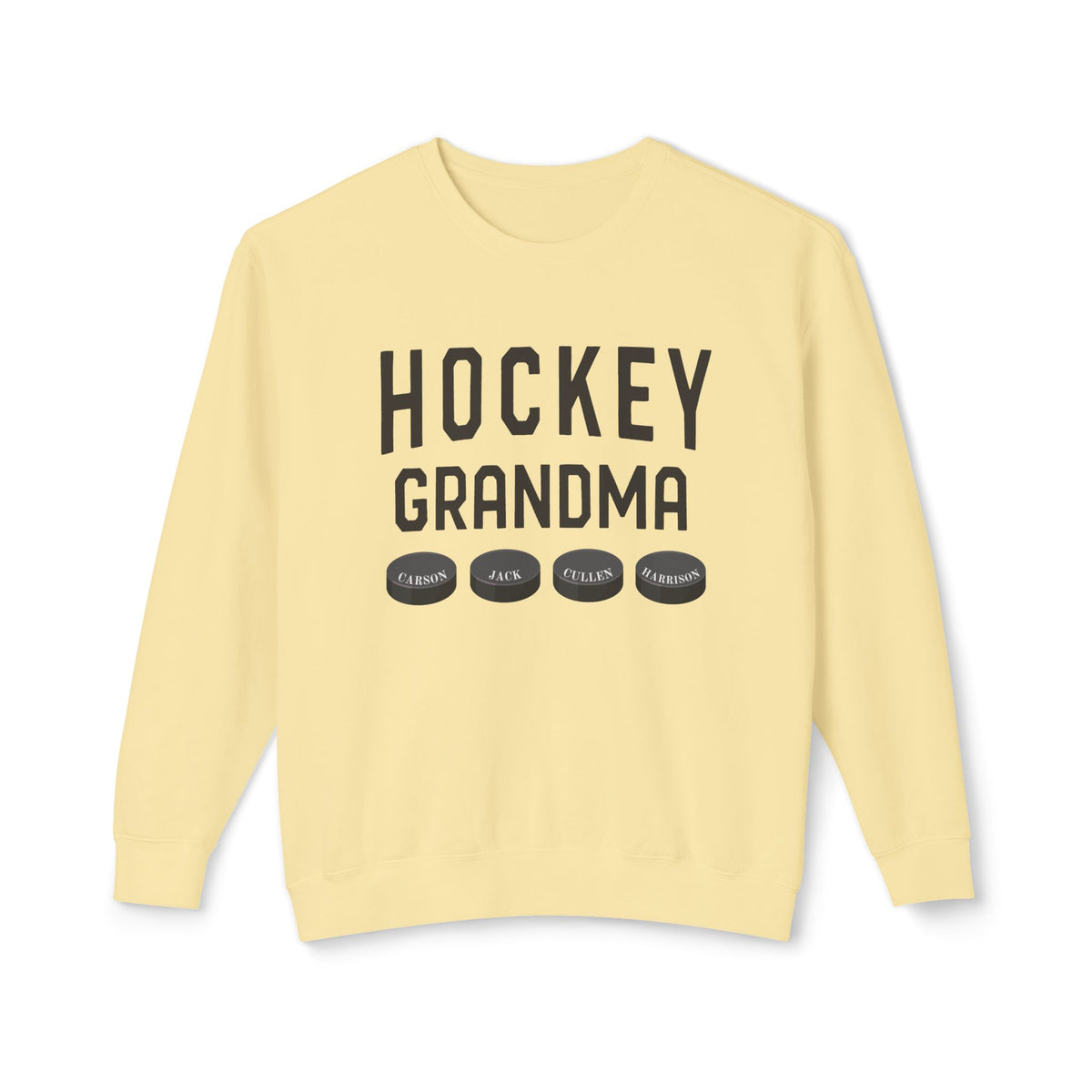 Custom Hockey Grandma Comfort Colors Unisex Lightweight Crewneck Sweatshirt