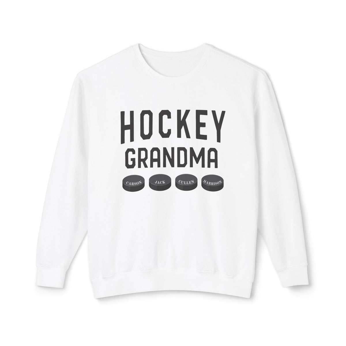 Custom Hockey Grandma Comfort Colors Unisex Lightweight Crewneck Sweatshirt