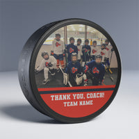 Custom Thank You Coach Hockey Puck