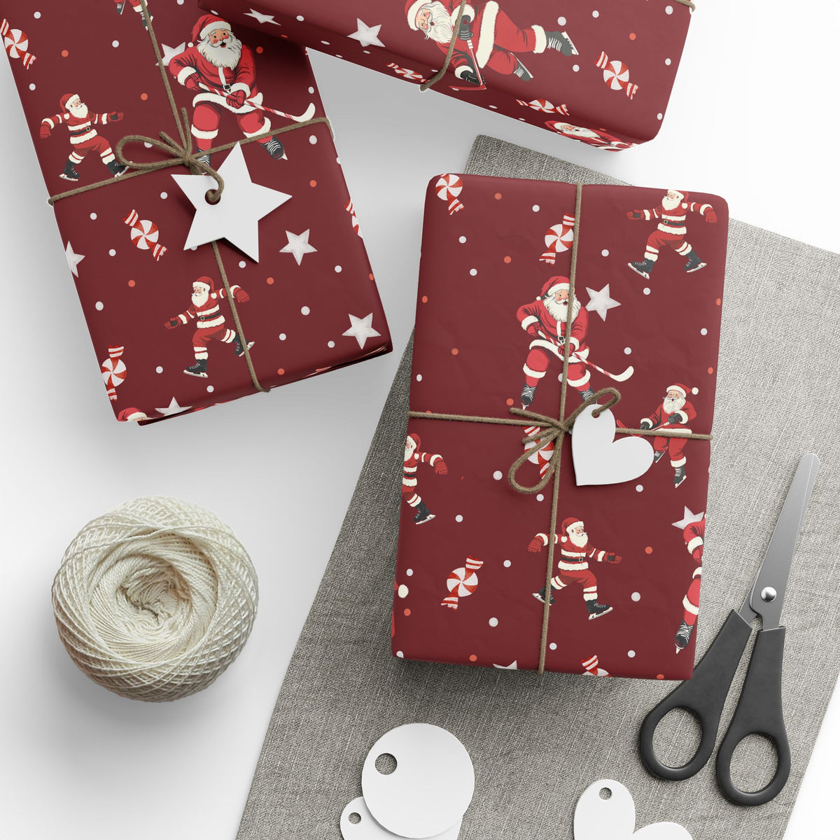 Santa's Slapshot Wrapping Paper