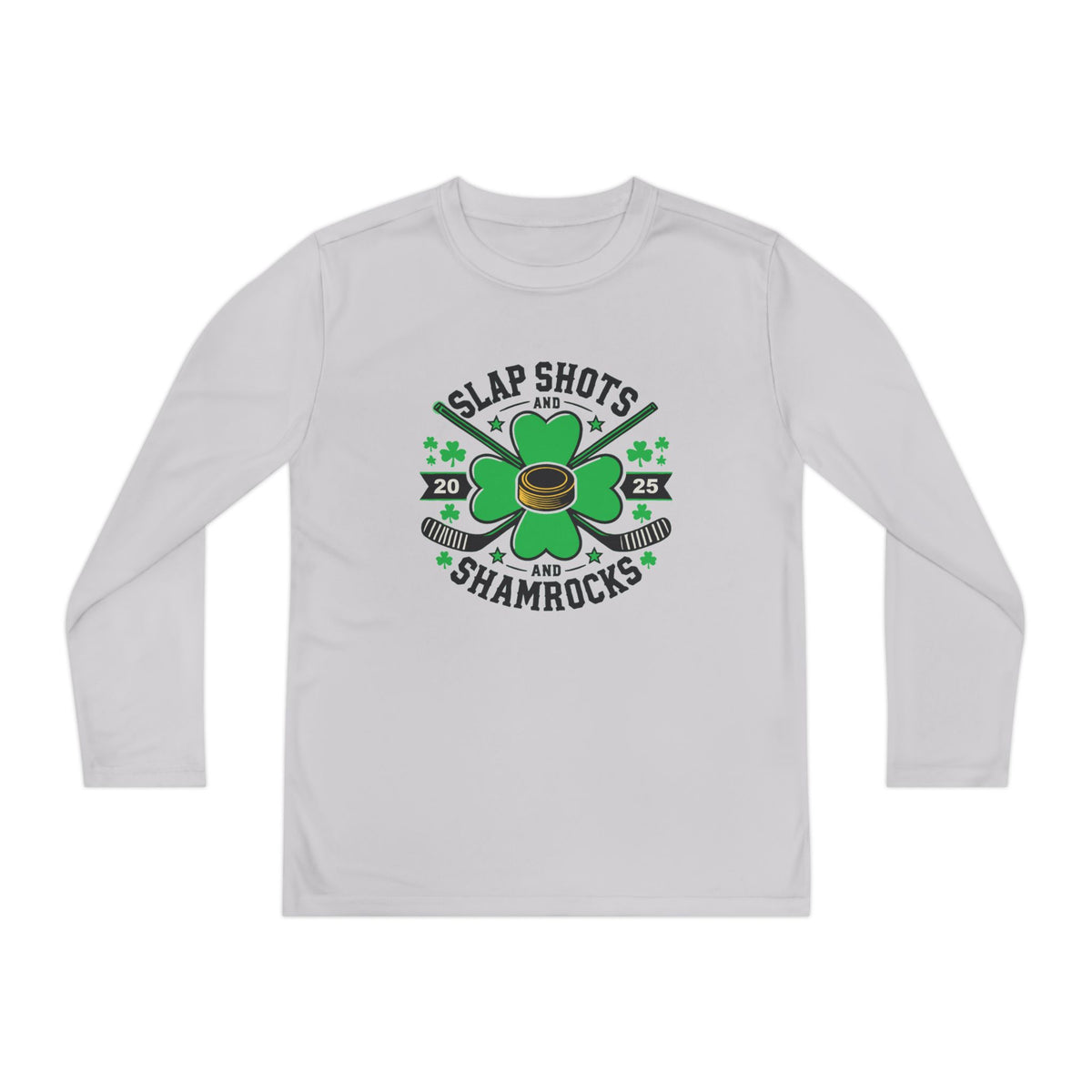 Slap Shots and Shamrocks Youth Long Sleeve Competitor Tee