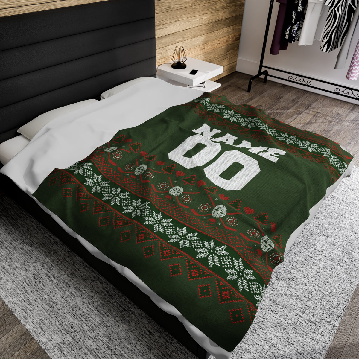 Custom Player Christmas Velveteen Plush Blanket