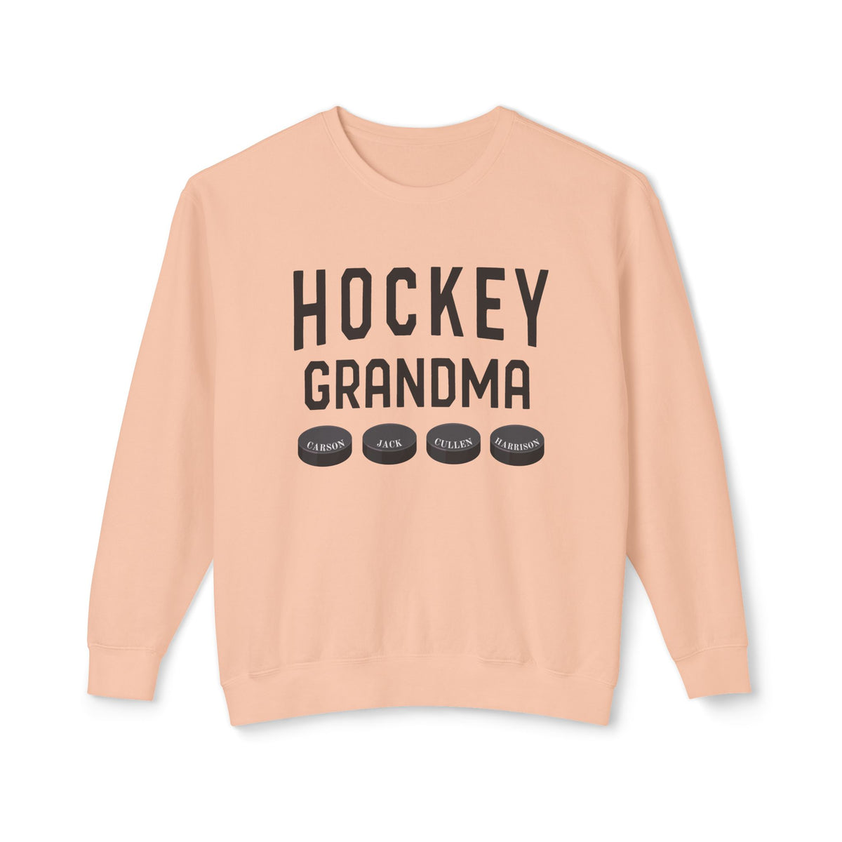 Custom Hockey Grandma Comfort Colors Unisex Lightweight Crewneck Sweatshirt