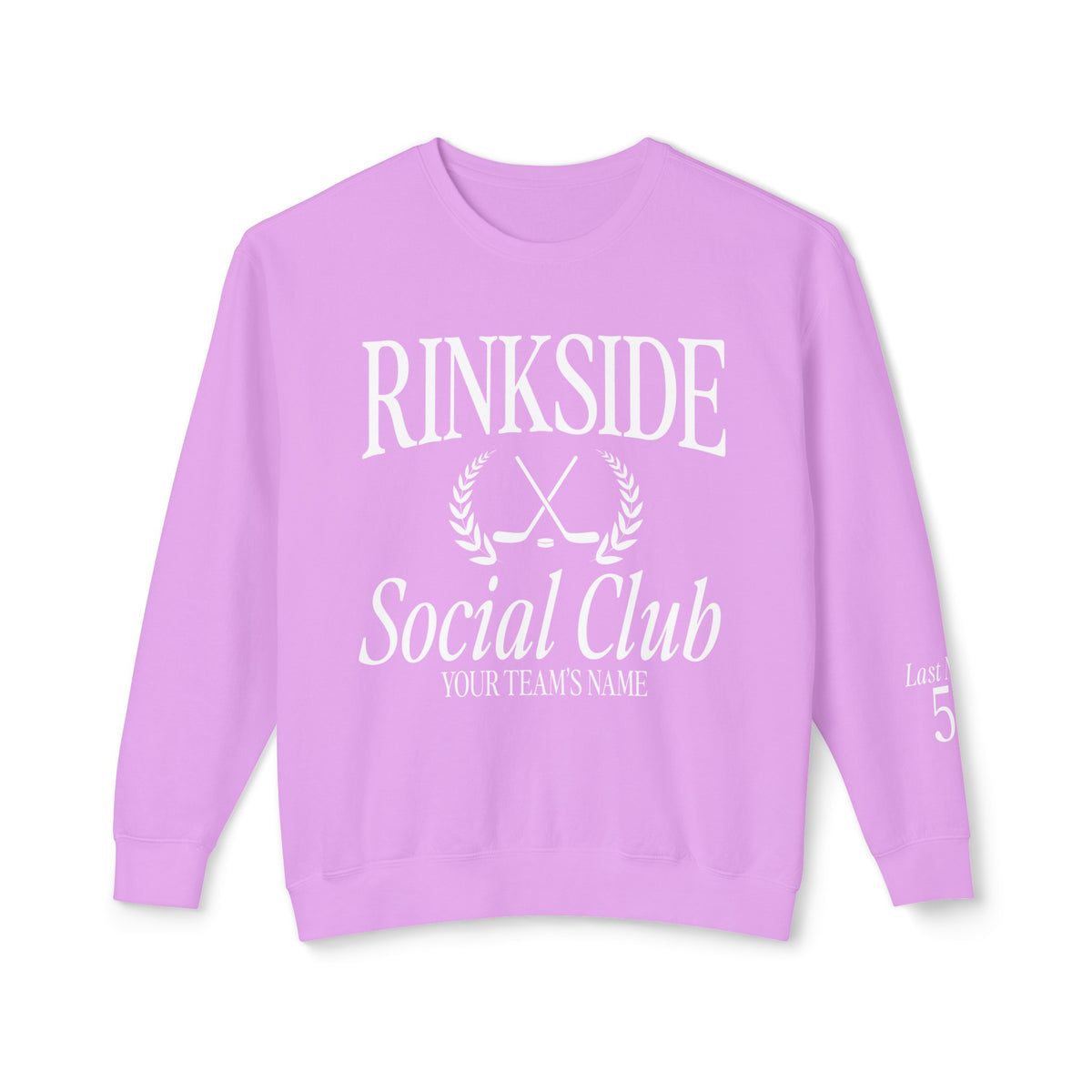 Custom Rinkside Social Club Comfort Colors Unisex Lightweight Crewneck Sweatshirt