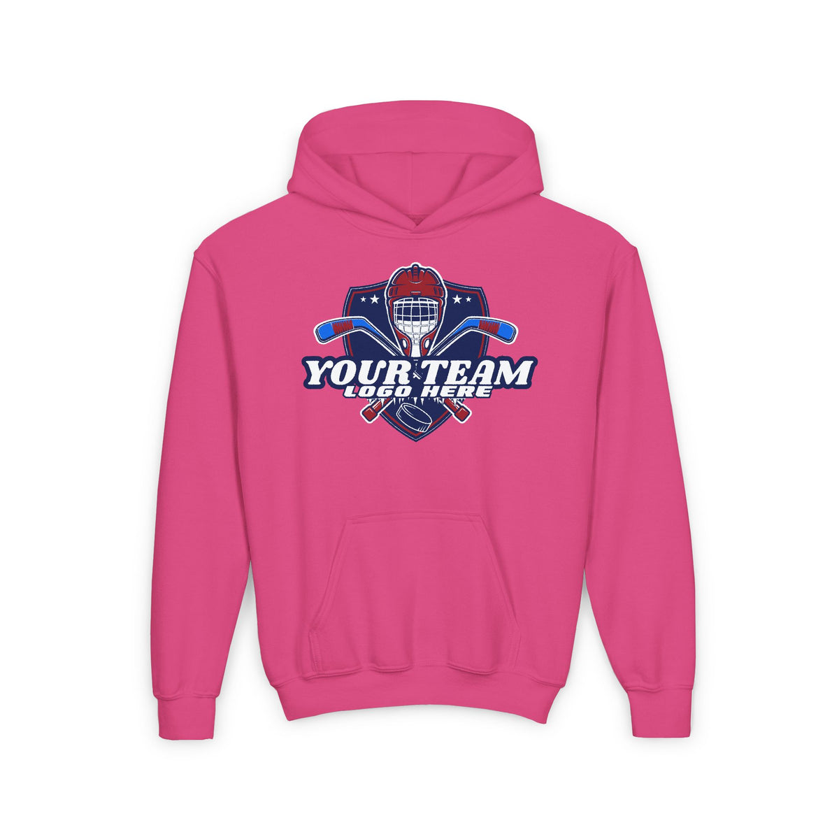 Custom Team Logo Youth Heavy Blend Hooded Sweatshirt