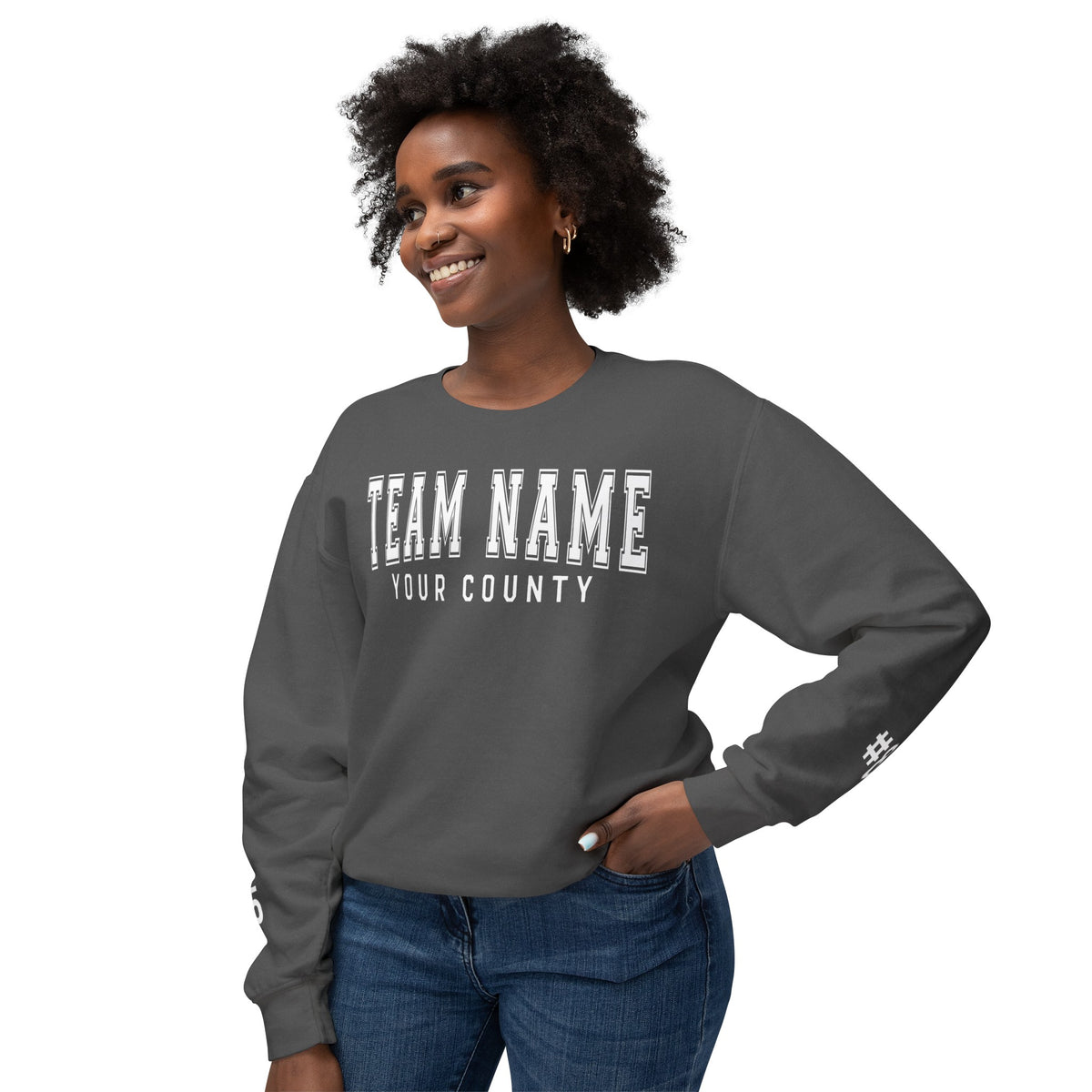 Custom Team Comfort Colors Unisex Lightweight Crewneck Sweatshirt