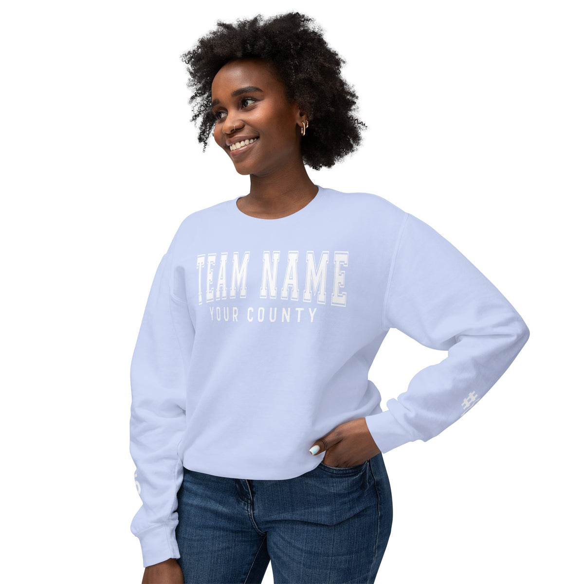 Custom Team Comfort Colors Unisex Lightweight Crewneck Sweatshirt