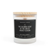 The Calming Scent of the End of Hockey Season Frosted Glass Candle, 11oz