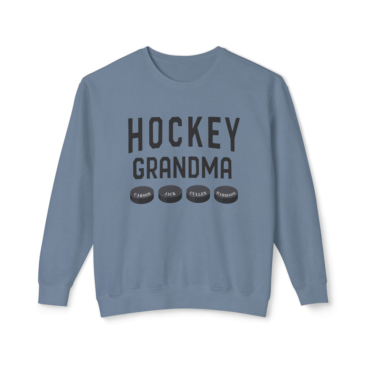 Custom Hockey Grandma Comfort Colors Unisex Lightweight Crewneck Sweatshirt