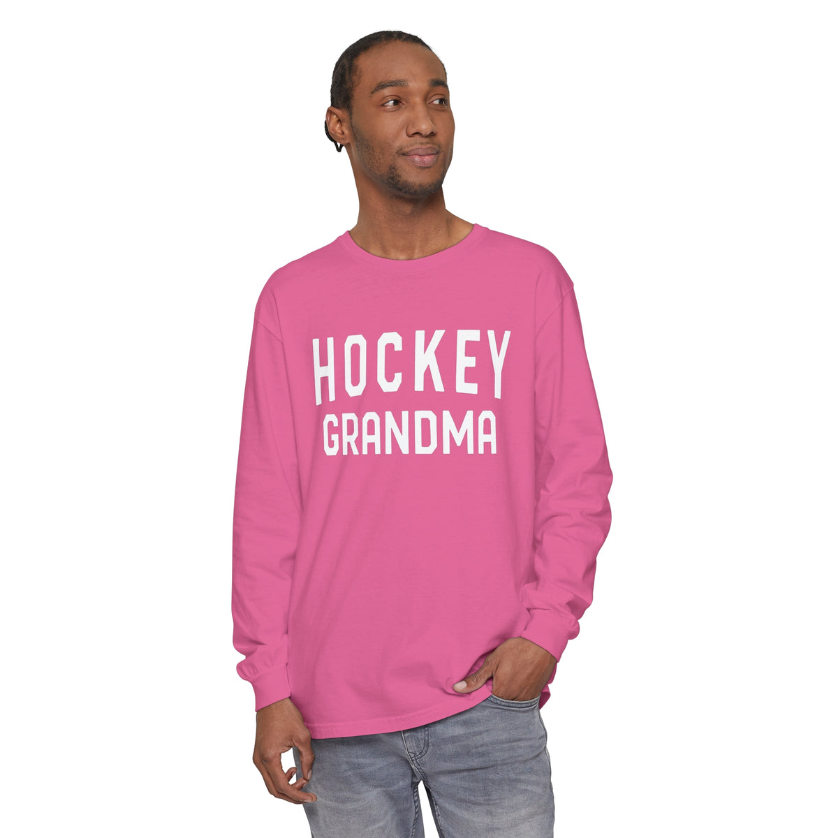 Hockey Grandma Comfort Colors Unisex Garment-dyed Long Sleeve T-Shirt