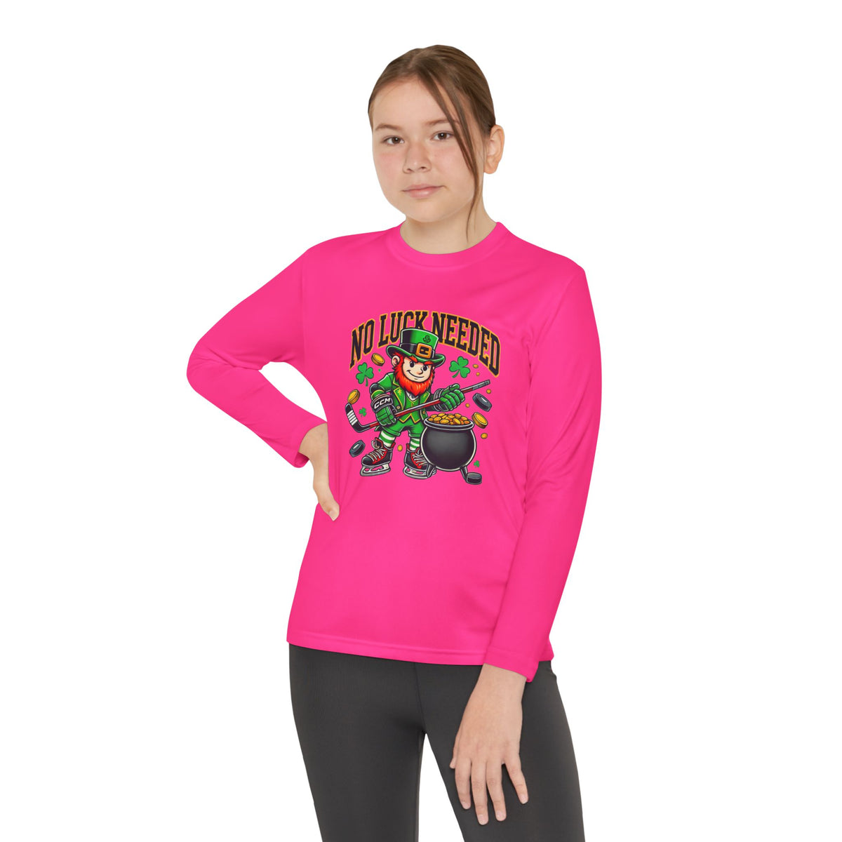 No Luck Needed Youth Long Sleeve Competitor Tee