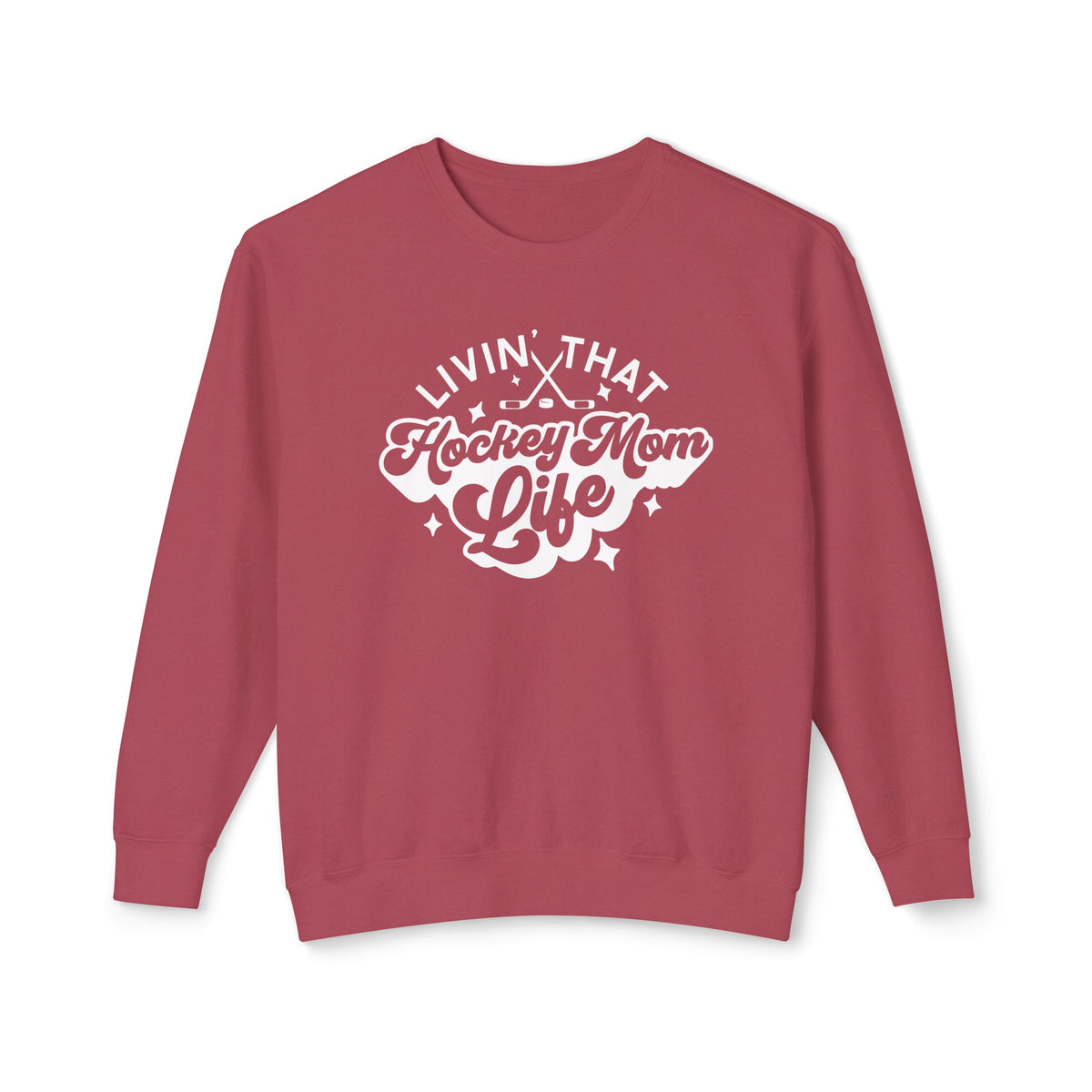 Livin' That Hockey Mom Life Comfort Colors Unisex Lightweight Crewneck Sweatshirt