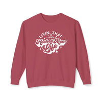 Livin' That Hockey Mom Life Comfort Colors Unisex Lightweight Crewneck Sweatshirt