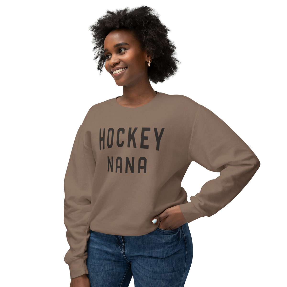 Hockey Nana Comfort Colors Unisex Lightweight Crewneck Sweatshirt