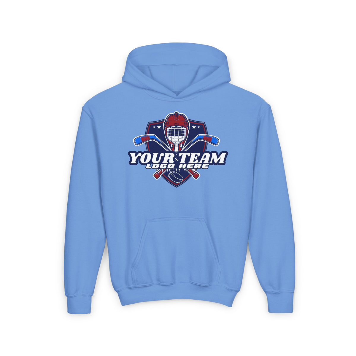 Custom Team Logo Youth Heavy Blend Hooded Sweatshirt