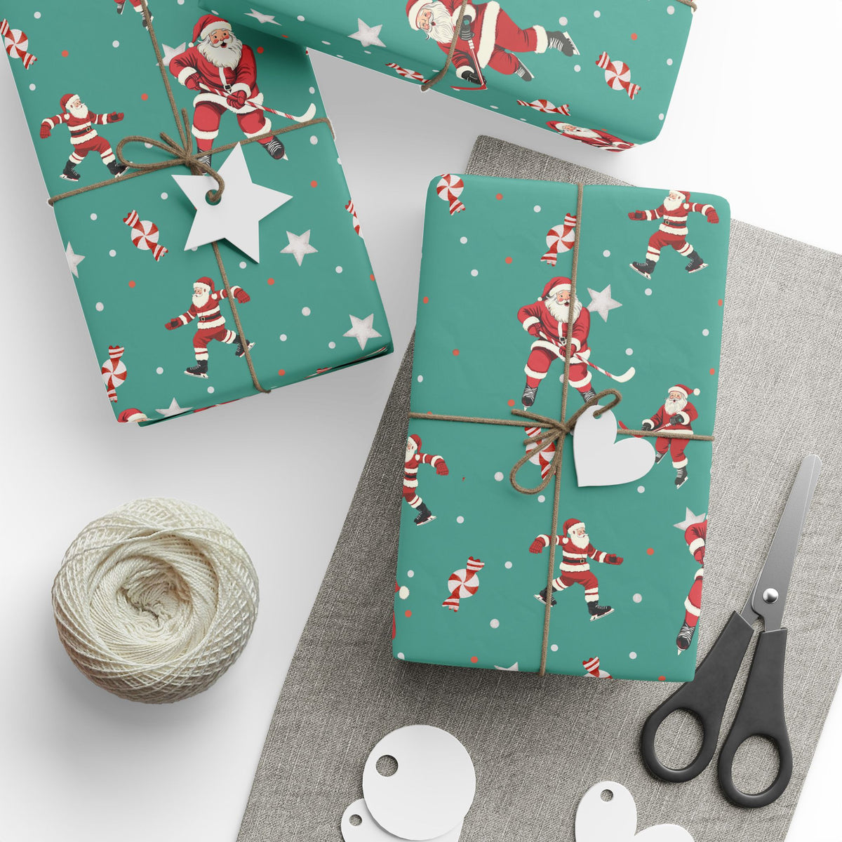 Santa's Slapshot Wrapping Paper