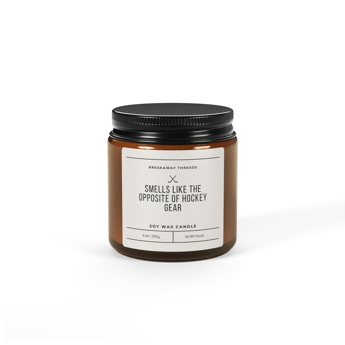 Smells Like The Opposite Of Hockey Gear Scented Soy Candle (Multi-Size, Amber Jar)