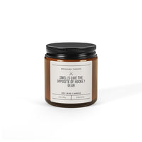 Smells Like The Opposite Of Hockey Gear Scented Soy Candle (Multi-Size, Amber Jar)