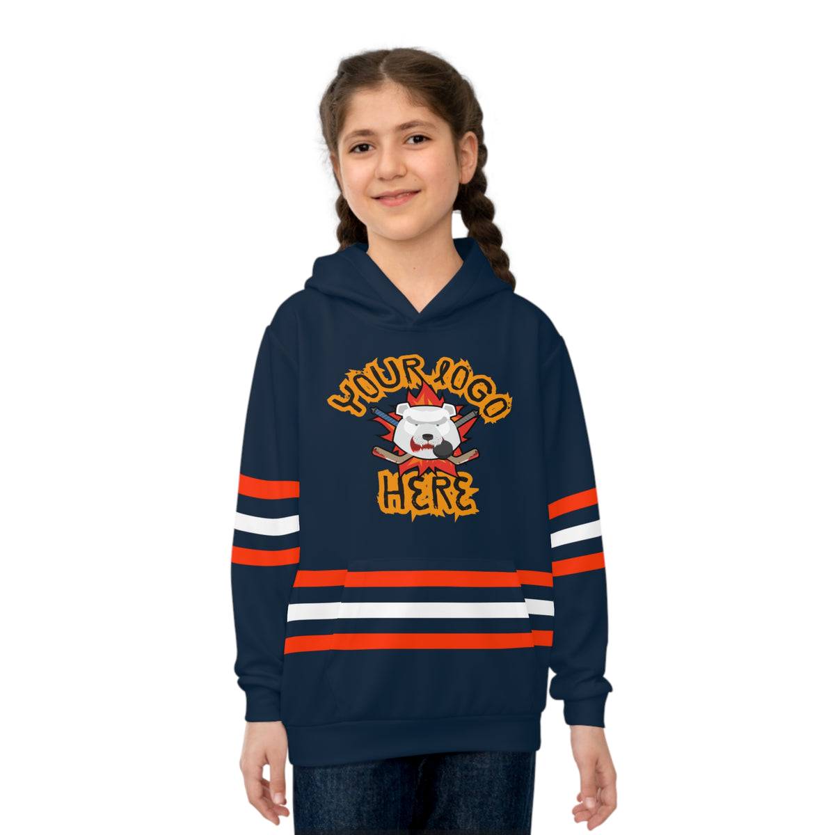 Custom Team Jersey Children's Hoodie (AOP)