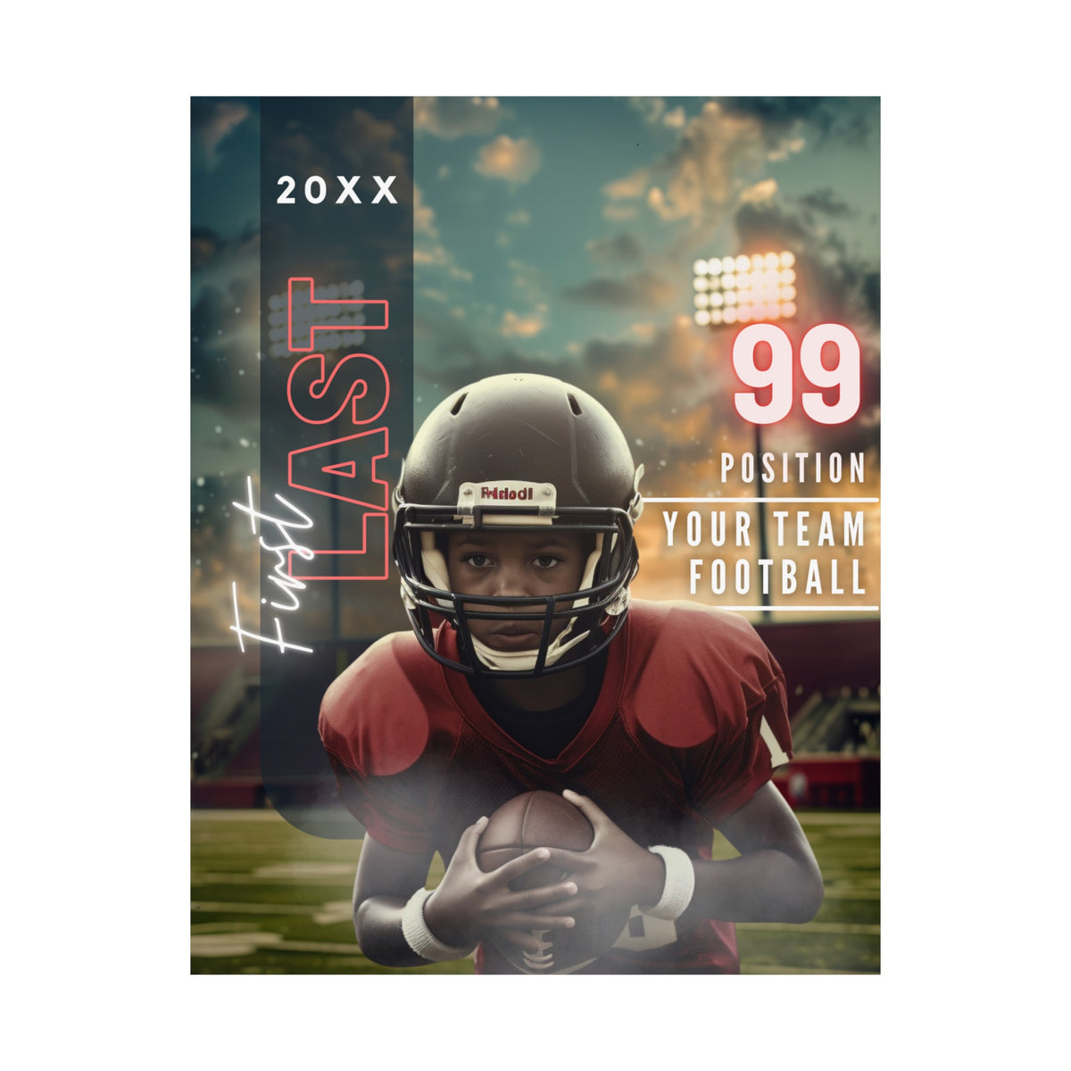 Custom Football Player Matte Vertical Poster