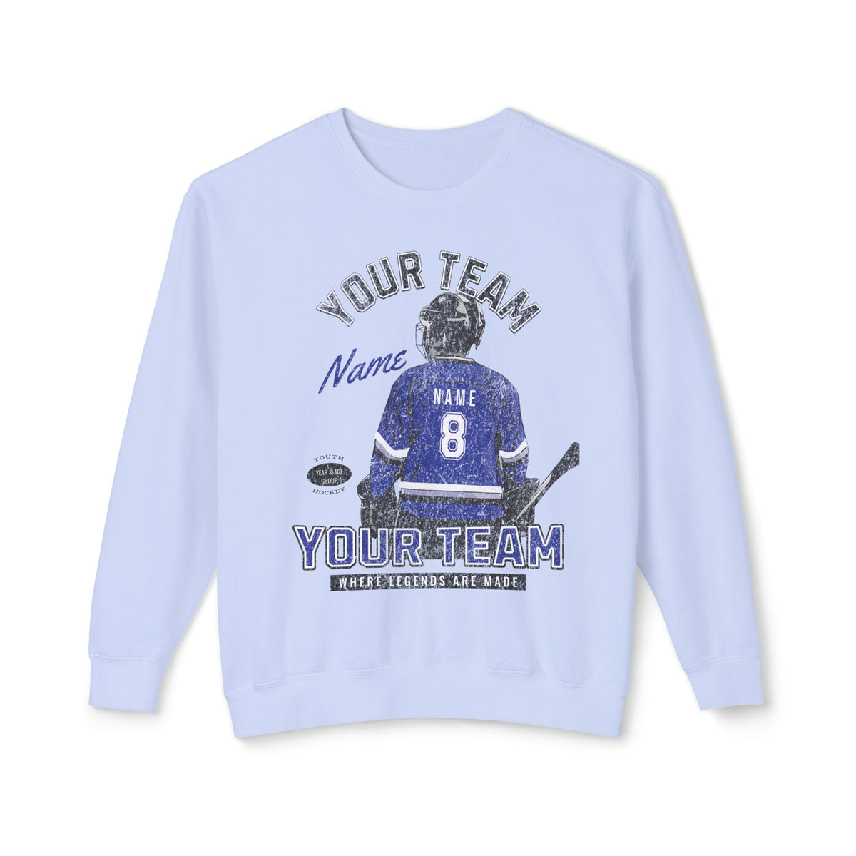 Custom Player Comfort Colors Unisex Lightweight Crewneck Sweatshirt