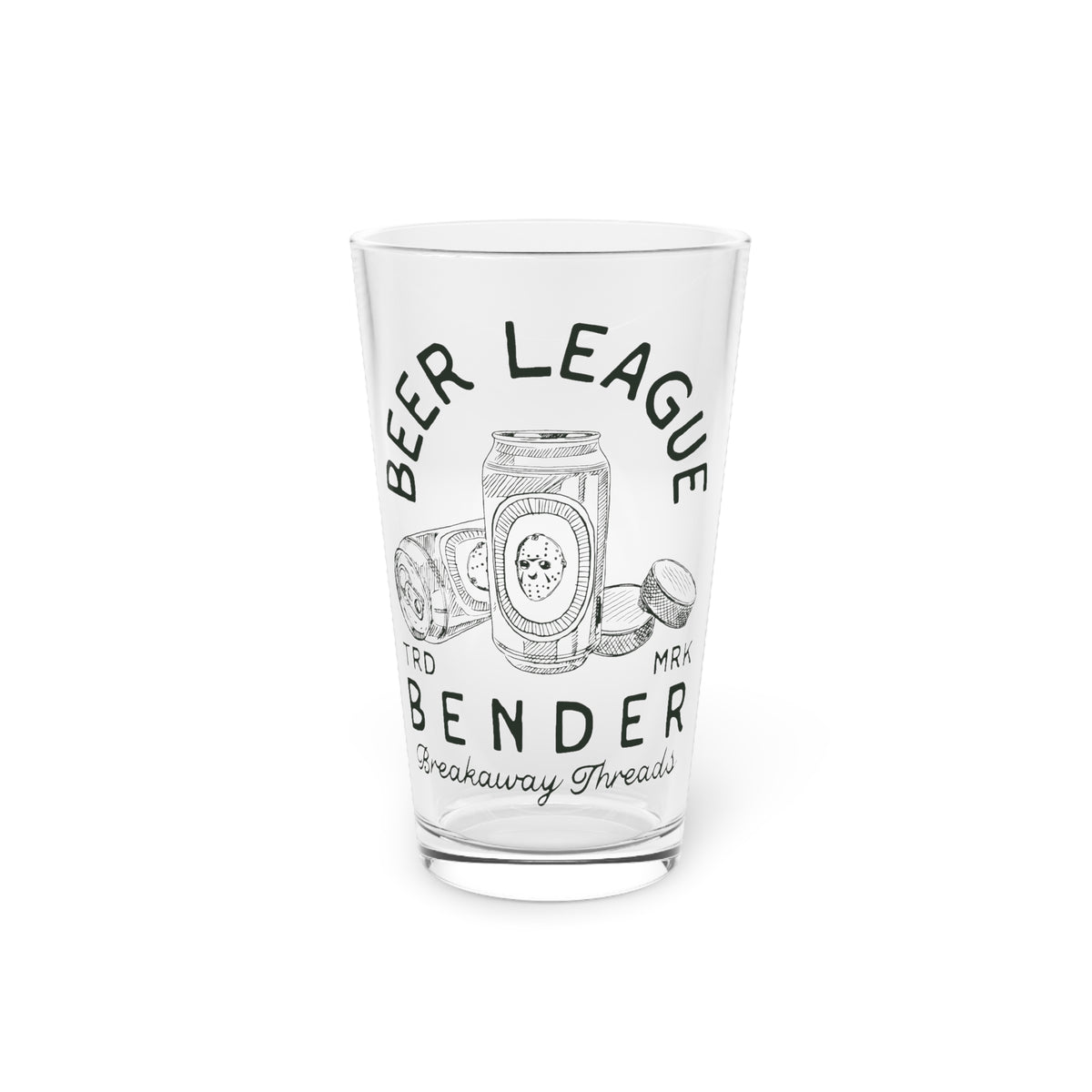 Beer League Bender Pint Glass, 16oz