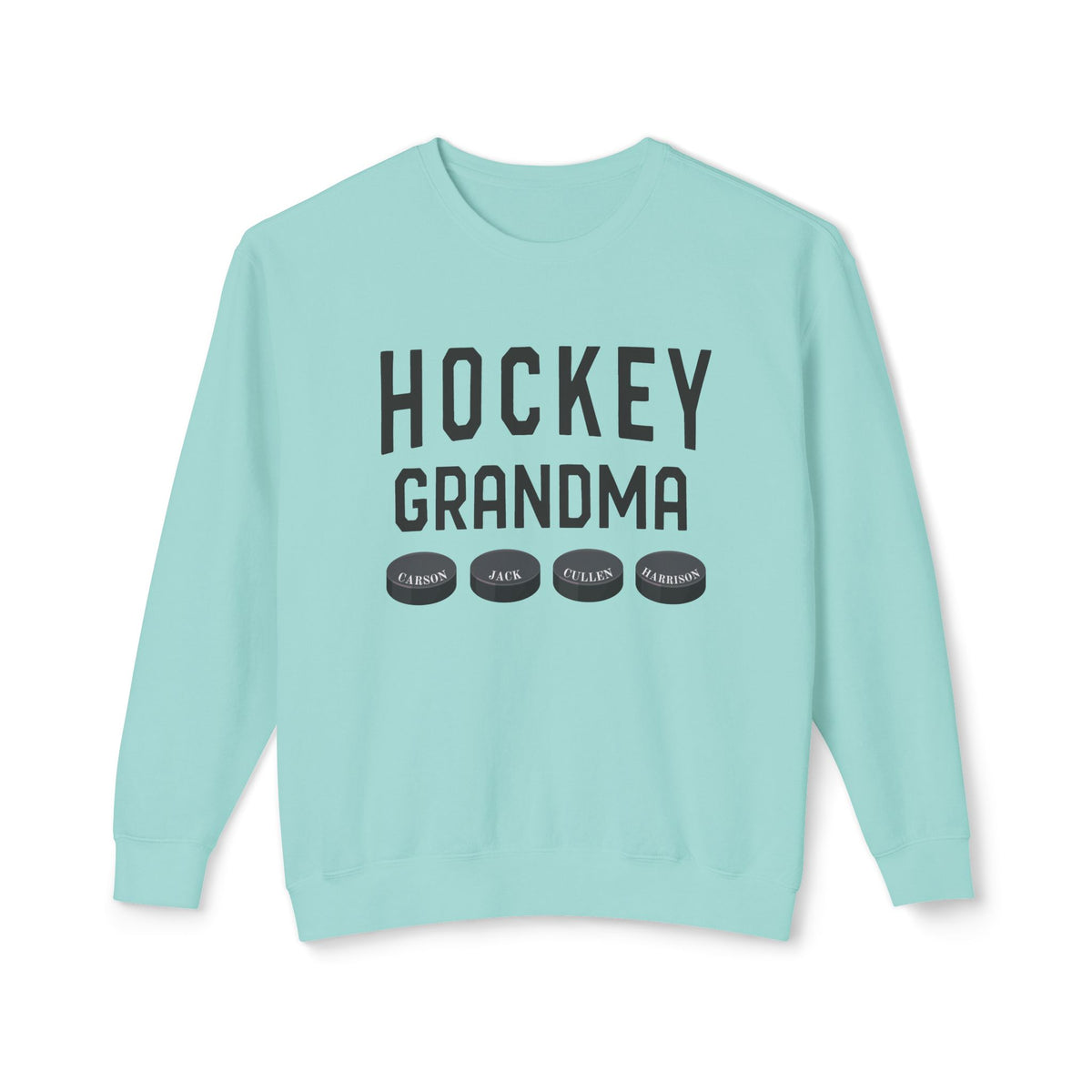 Custom Hockey Grandma Comfort Colors Unisex Lightweight Crewneck Sweatshirt