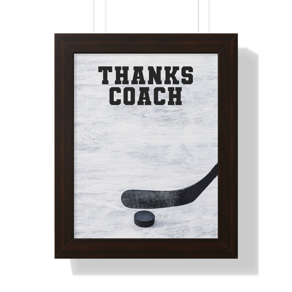 Thanks Coach Framed Vertical Poster