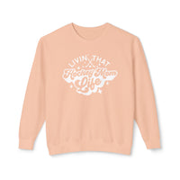 Livin' That Hockey Mom Life Comfort Colors Unisex Lightweight Crewneck Sweatshirt