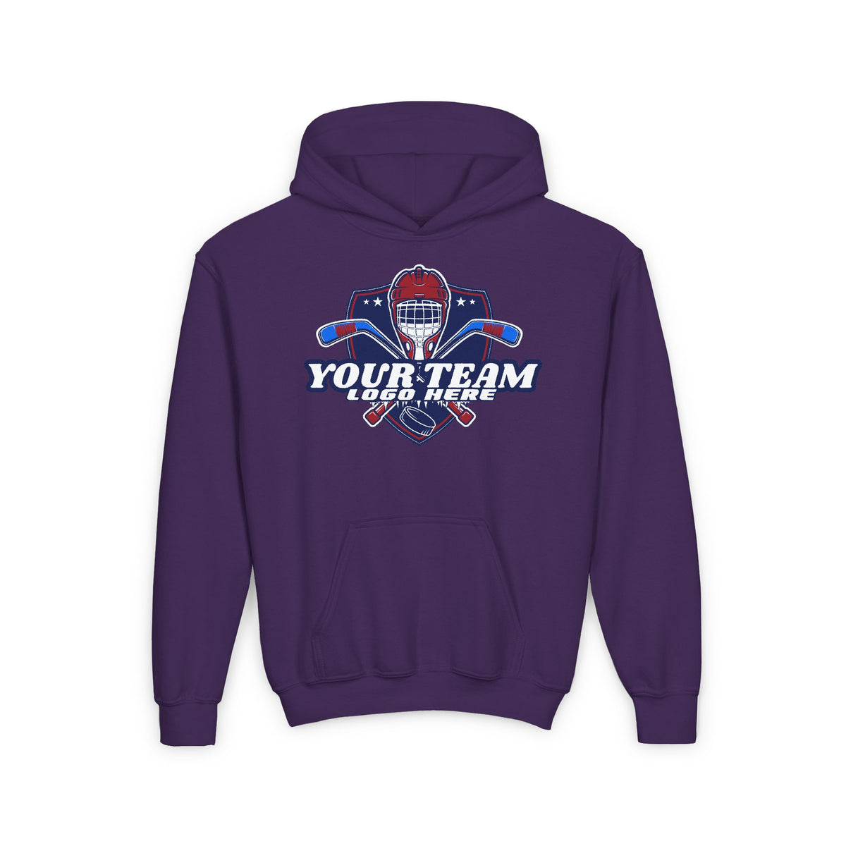 Custom Team Logo Youth Heavy Blend Hooded Sweatshirt