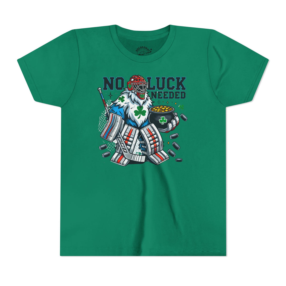 No Luck Needed Yeti Goalie Youth Short Sleeve Tee