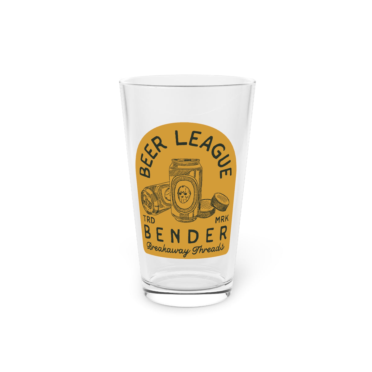 Beer League Bender Pint Glass, 16oz