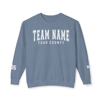 Custom Team Comfort Colors Unisex Lightweight Crewneck Sweatshirt