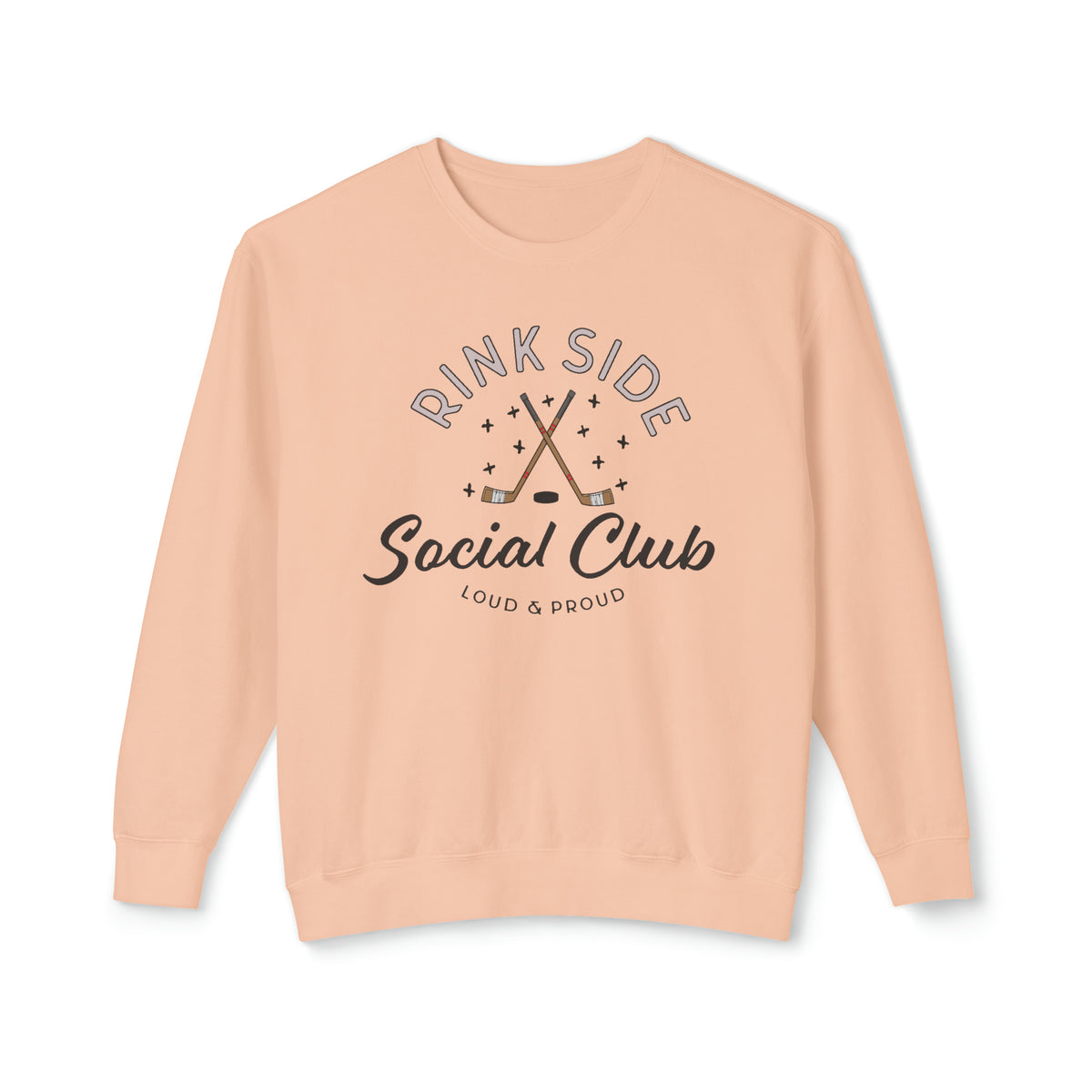 Rinkside Social Club Comfort Colors Unisex Lightweight Crewneck Sweatshirt