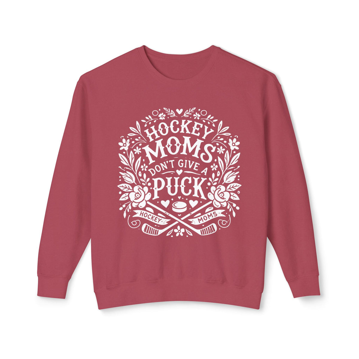 Hockey Moms Don't Give A Puck Comfort Colors Unisex Lightweight Crewneck Sweatshirt