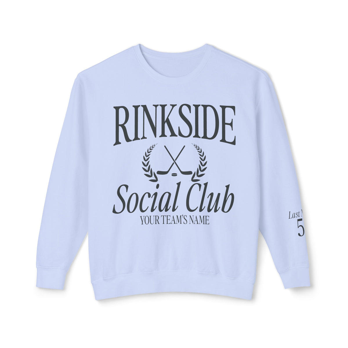 Custom Rinkside Social Club Comfort Colors Unisex Lightweight Crewneck Sweatshirt