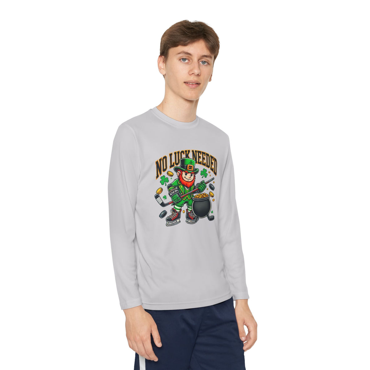 No Luck Needed Youth Long Sleeve Competitor Tee