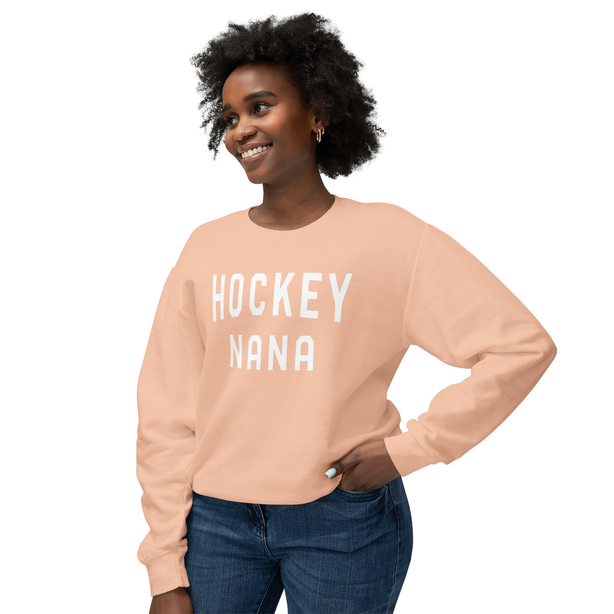 Hockey Nana Comfort Colors Unisex Lightweight Crewneck Sweatshirt