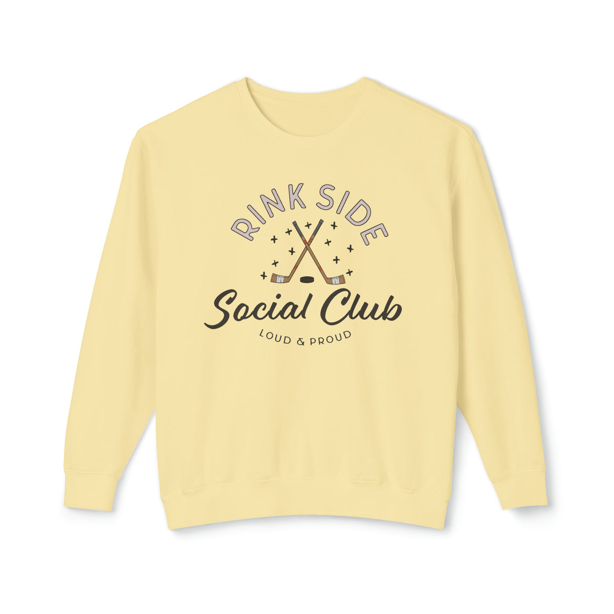 Rinkside Social Club Comfort Colors Unisex Lightweight Crewneck Sweatshirt