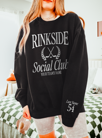 Custom Rinkside Social Club Comfort Colors Unisex Lightweight Crewneck Sweatshirt