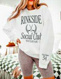 Custom Rinkside Social Club Comfort Colors Unisex Lightweight Crewneck Sweatshirt