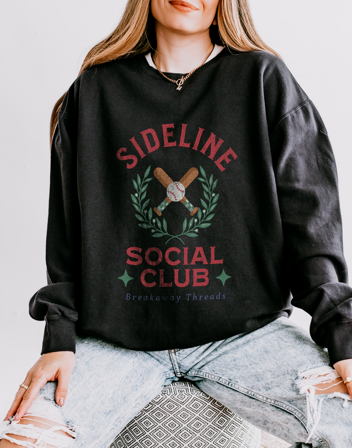 Sideline Social Club Soft Style Comfort Colors Unisex Lightweight Crewneck Sweatshirt