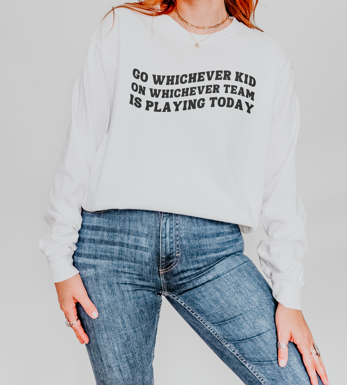 Go Whichever Kid On Whichever Team Is Playing Today Comfort Colors Unisex Garment-dyed Long Sleeve T-Shirt