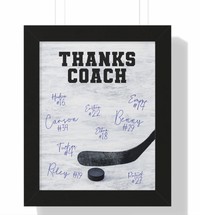 Thanks Coach Framed Vertical Poster