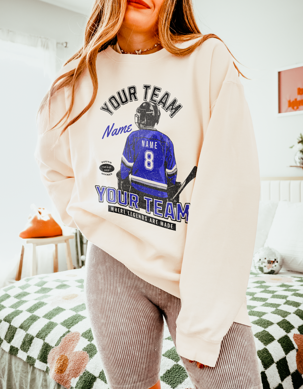 Custom Player Comfort Colors Unisex Lightweight Crewneck Sweatshirt