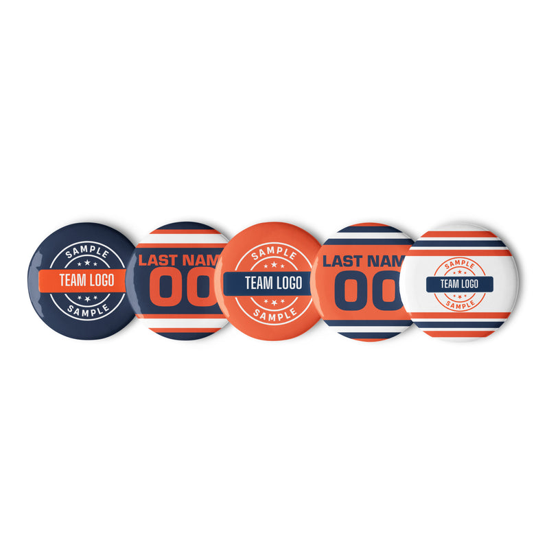 Custom Team Set of Pin Buttons